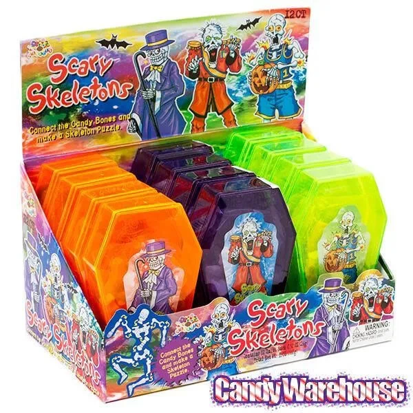 Albert's Scary Skeletons Interlocking Bones Candy Coffins: 12-Piece Display - Image 4