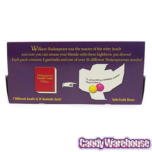 Archie McPhee Shakespearean Insult Gum Packs: 7-Piece Set - Image 3