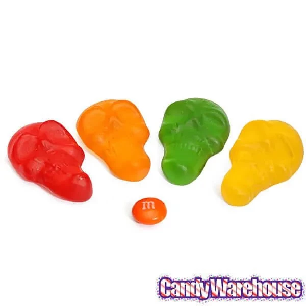Assorted Colors Gummy Skulls: 5LB Bag - Image 2
