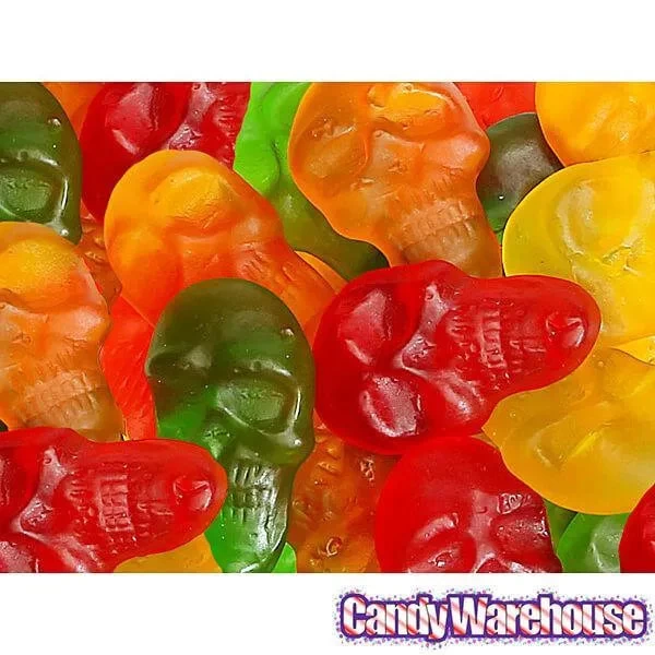 Assorted Colors Gummy Skulls: 5LB Bag - Image 3