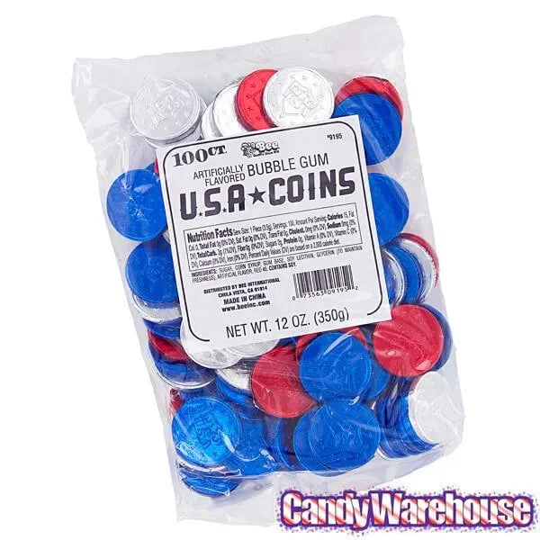 Bee International Patriotic USA Bubble Gum Coins: 100-Piece Bag - Image 4