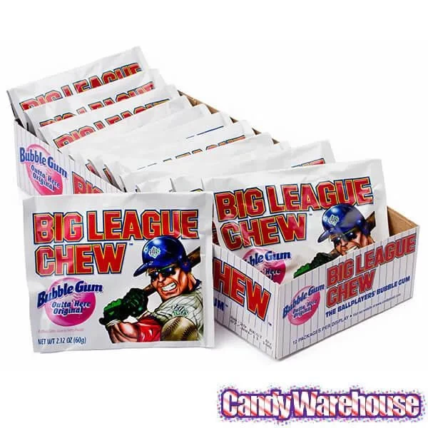 Big League Chew Bubble Gum Packs - Original: 12-Piece Box - Image 4