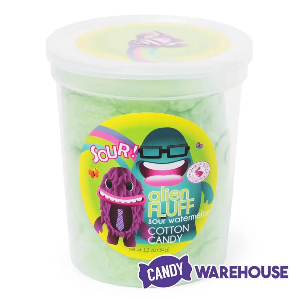 Chocolate Storybook Alien Fluff Cotton Candy - Sour Watermelon: 1-Ounce Tub - Image 2