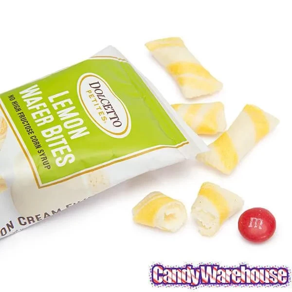 Dolcetto Lemon-Filled Wafer Bites Packs: 24-Piece Display - Image 2