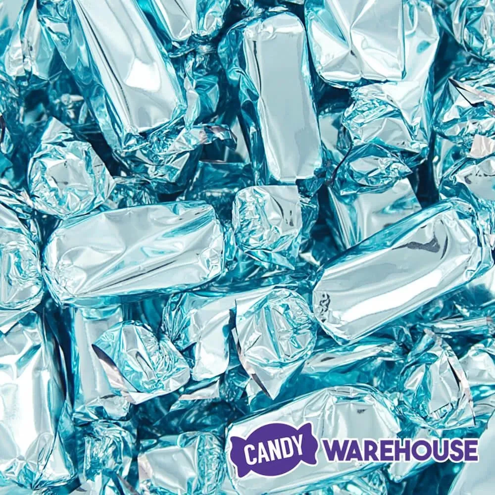 Foiled Caramel Candy - Light Blue: 180-Piece Bag - Image 2
