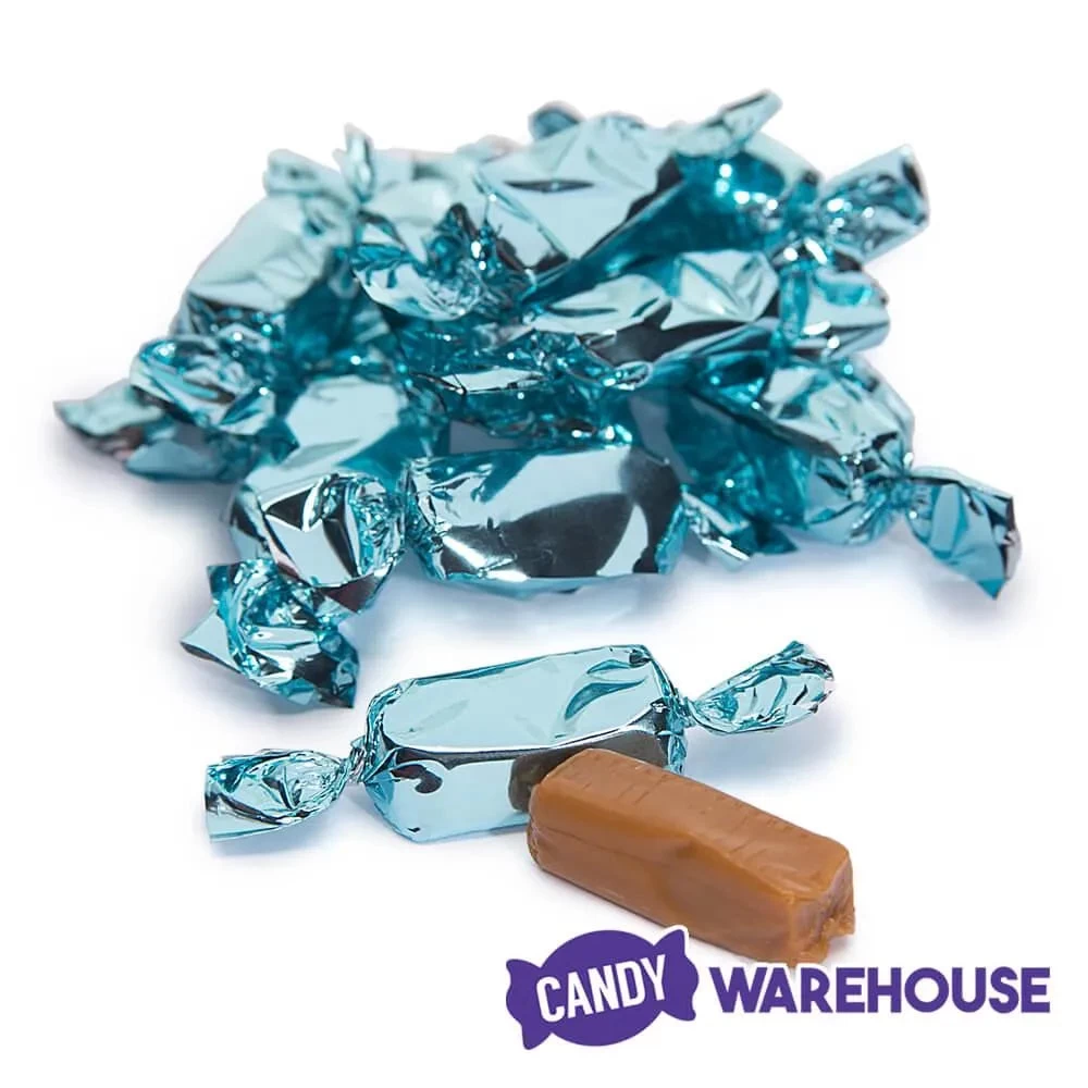 Foiled Caramel Candy - Light Blue: 180-Piece Bag - Image 5