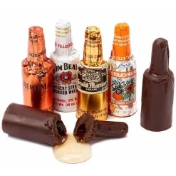 Foiled Chocolate Bottles With Liquor Filling: 24-Piece Display
