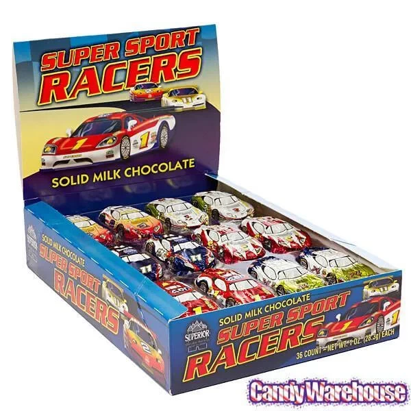 Foiled Milk Chocolate Race Cars: 36-Piece Display - Image 4
