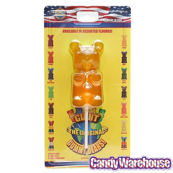Giant Gummy Bear On A Stick - Lemon - Image 2