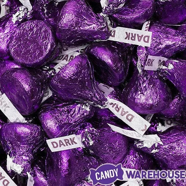 Hershey's Kisses Purple Foiled Dark Chocolate Candy: 1LB Bag - Image 8