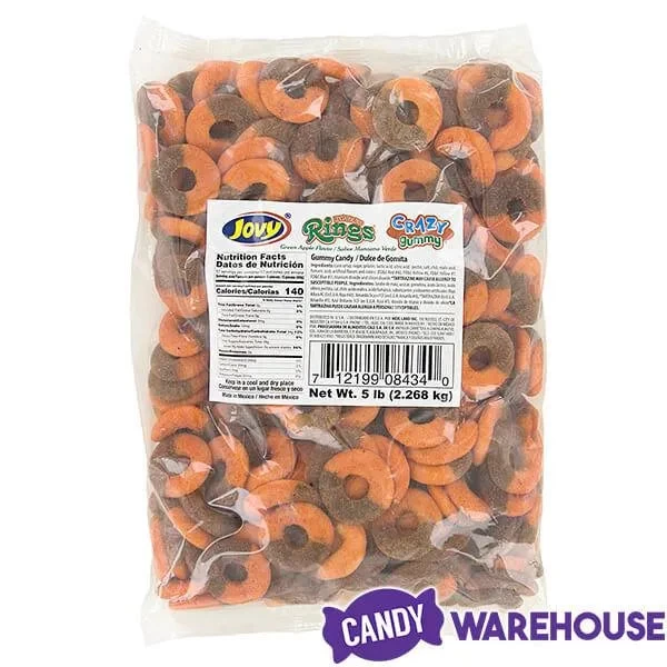 Jovy Crazy Gummy Rings Chamoy Candy - Green Apple: 5LB Bag - Image 4