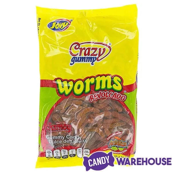 Jovy Crazy Gummy Worms Revolcado Chamoy Candy: 5LB Bag - Image 2