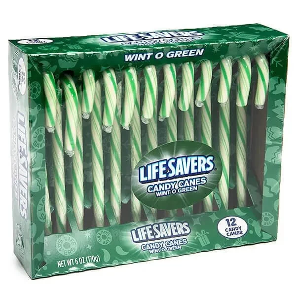 LifeSavers Candy Canes - Wint-O-Green: 12-Piece Box