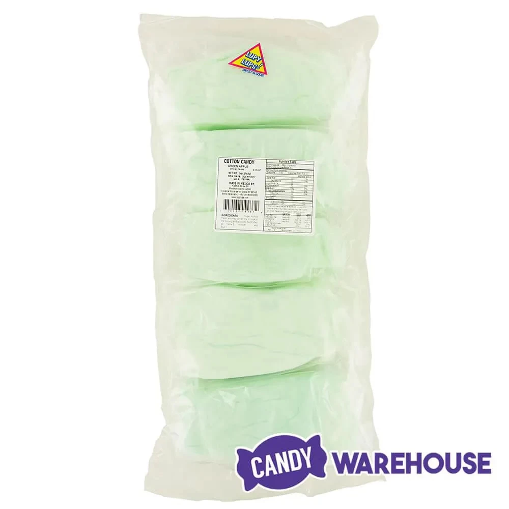 Lupy Lups Green Cotton Candy 0.5-Ounce Packs - Apple: 10-Piece Bag - Image 3