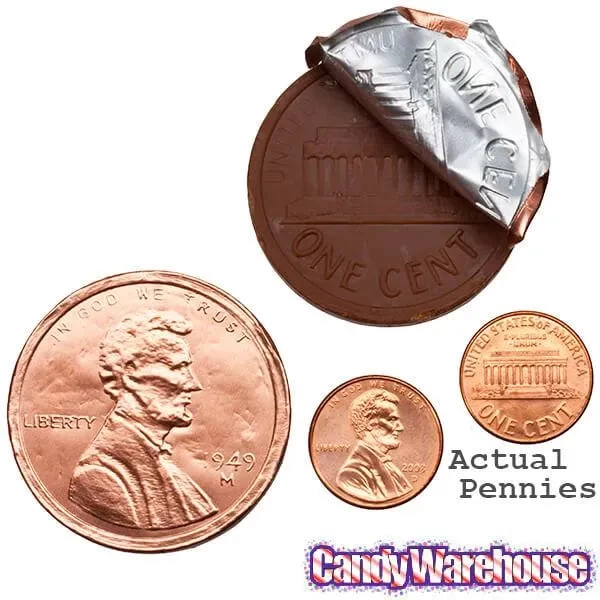 Madelaine Foiled Giant Milk Chocolate Copper Pennies: 5LB Bag - Image 2
