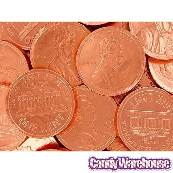 Madelaine Foiled Giant Milk Chocolate Copper Pennies: 5LB Bag - Image 3