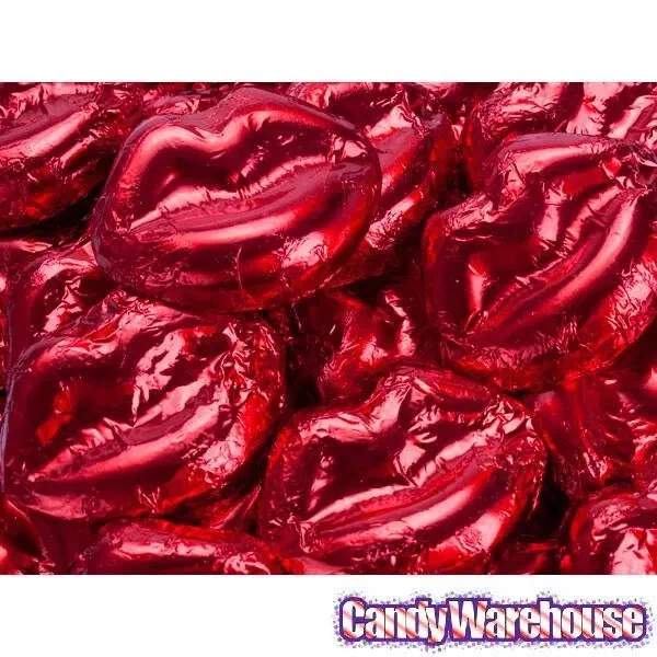 Madelaine Red Foiled Milk Chocolate Lips: 5LB Bag - Image 2