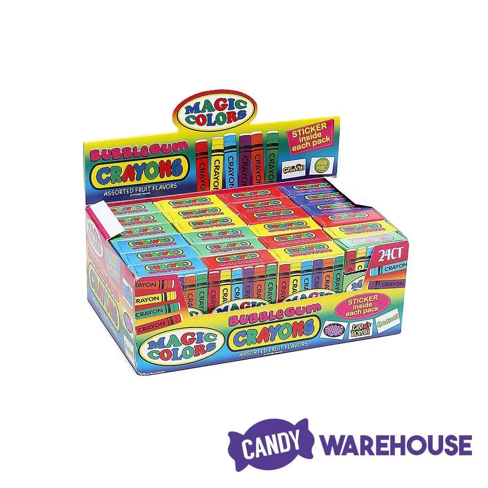 Magic Colors Bubble Gum Crayons Packs: 24-Piece Box - Image 2