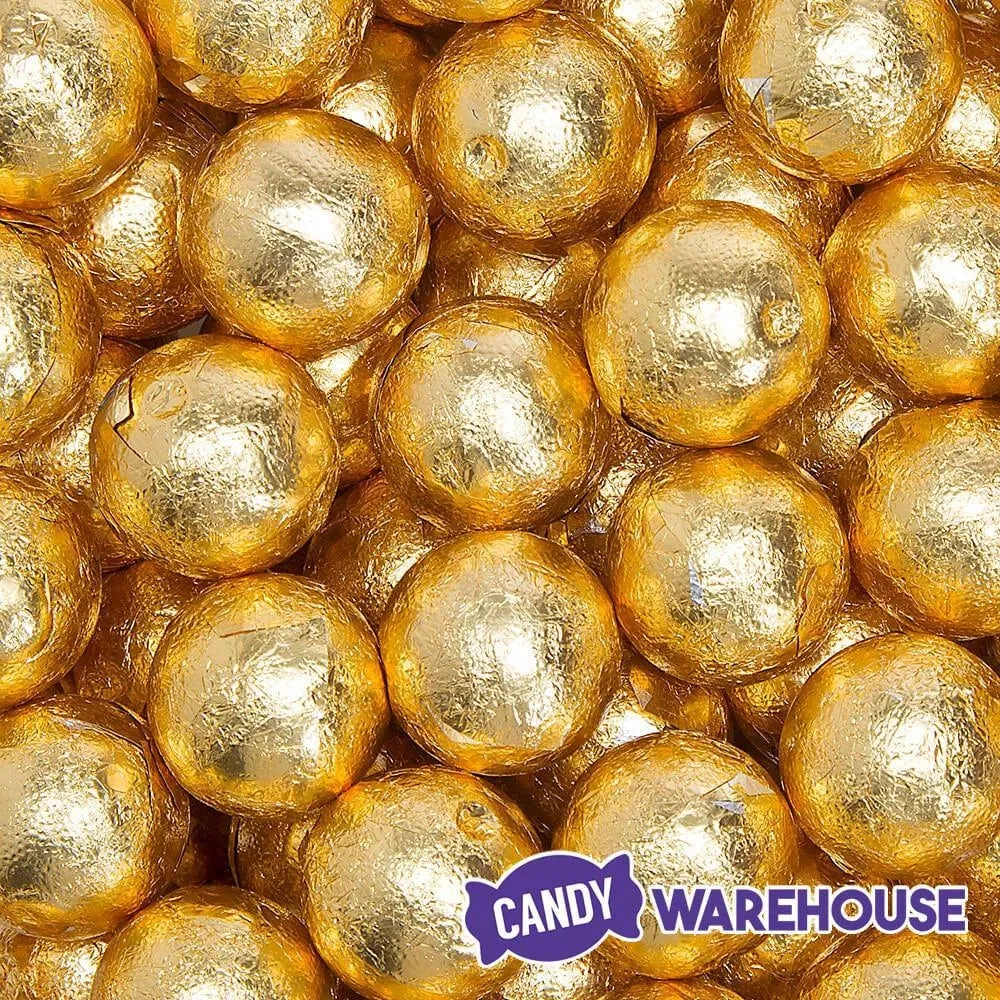 Palmer Foiled Caramel Filled Chocolate Candy Balls - Gold: 5LB Bag - Image 2