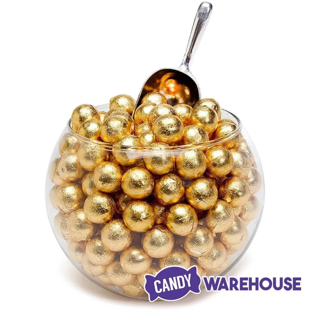 Palmer Foiled Caramel Filled Chocolate Candy Balls - Gold: 5LB Bag - Image 3
