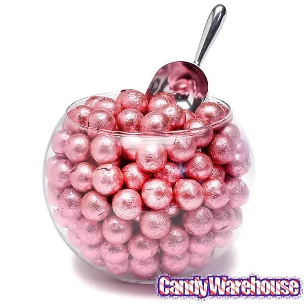 Palmer Foiled Caramel Filled Chocolate Candy Balls - Pink: 5LB Bag - Image 2