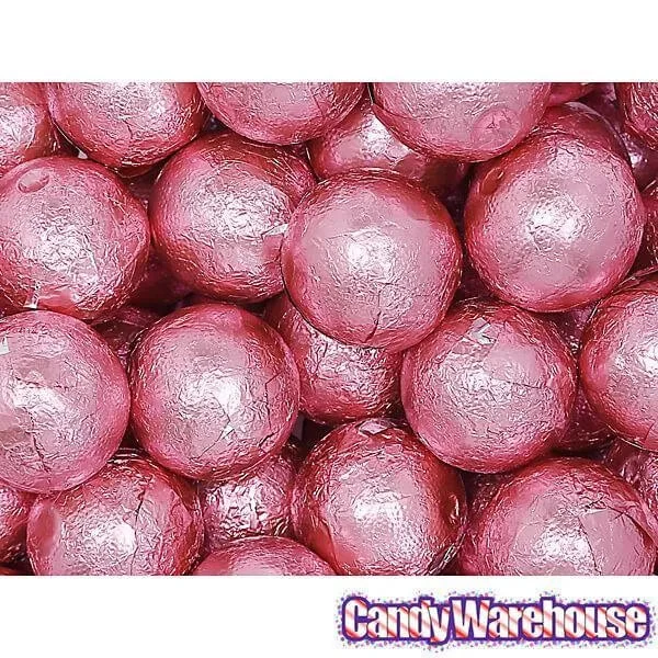 Palmer Foiled Caramel Filled Chocolate Candy Balls - Pink: 5LB Bag - Image 4