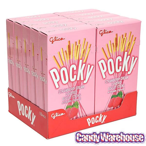 Pocky - Strawberry Cream Covered Biscuit Sticks Packs: 10-Piece Box - Image 4