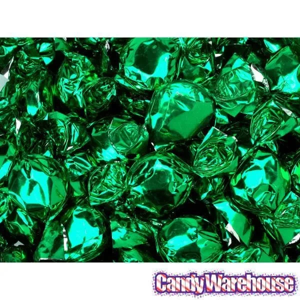 Primrose Metallic Foiled Hard Candy Buttons - Green: 5LB Bag - Image 2