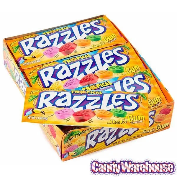 Razzles Candy Packs - Tropical: 24-Piece Box - Image 3