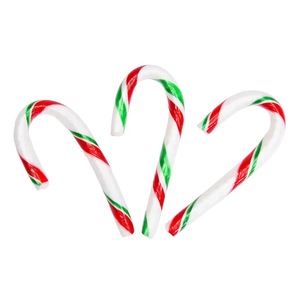 Red, White, And Green Peppermint Mini Candy Canes: 200-Piece Tub