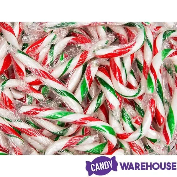 Red, White, And Green Peppermint Mini Candy Canes: 200-Piece Tub - Image 4