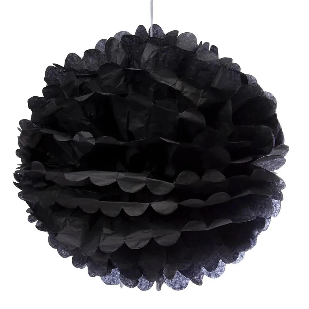 Tissue Paper 14-Inch Pom Pom - Black