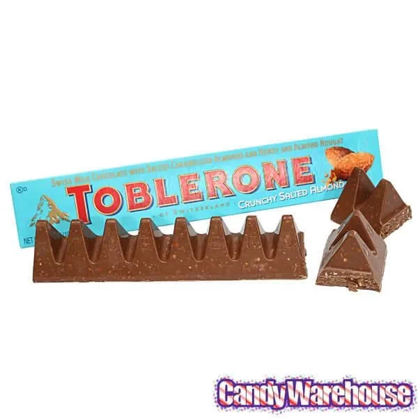 Toblerone Crunchy Salty Almond Chocolate Bars: 20-Piece Box - Image 4
