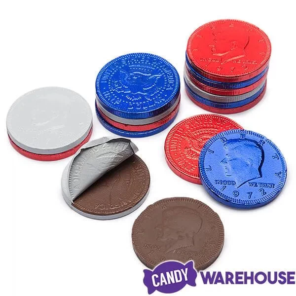 USA Patriotic Foiled Milk Chocolate Coins: 1LB Bag - Image 4