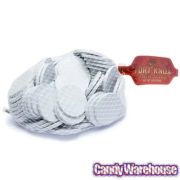White Foiled Milk Chocolate Coins: 1LB Bag - Image 3