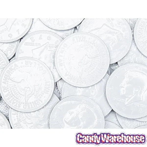 White Foiled Milk Chocolate Coins: 1LB Bag - Image 4